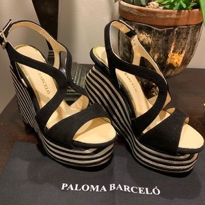 Paloma Barcelo Striped Wedge